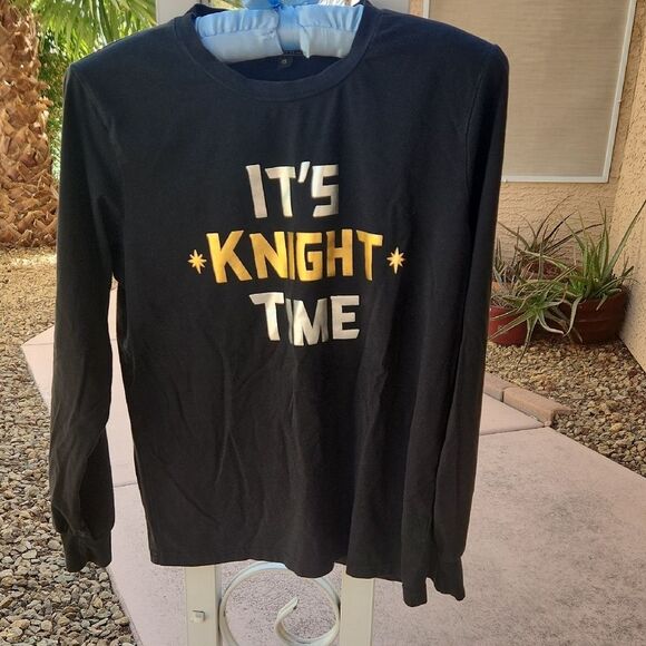 Black 'It's Knight Time' Womens XS Long Sleeve Shirt - Picture 1 of 5